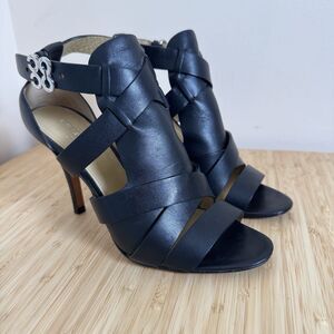 Coach "MILA" Black Leather Dressy 3" Heels Size 8 B